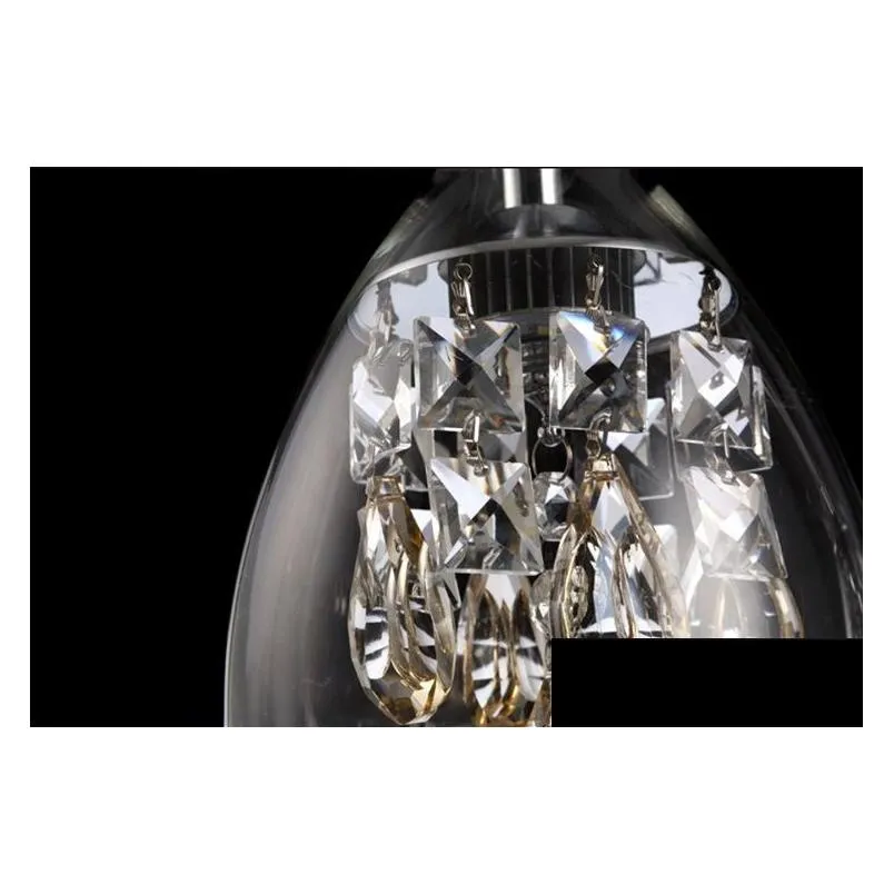Modern Crystal Wine Glasses Bar Chandelier Ceiling Light Pendant Lamp LED Lighting Hanging Lamp Dining Living Room Fixture