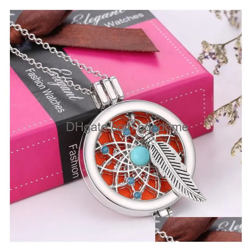 high quality aromatherapy opening floating lockets pendant necklace diamond-encrusted  oil diffuser necklace for women