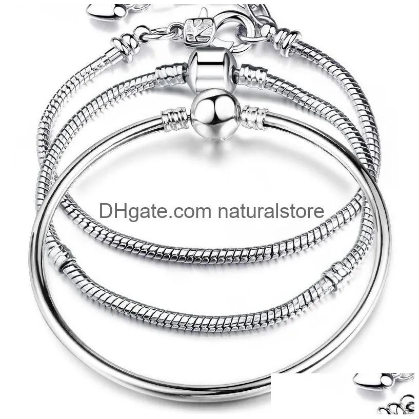 diy adjustable basic snake bone silver plated chain for men women children fashion bracelets jewelry findings 17cm-21cm
