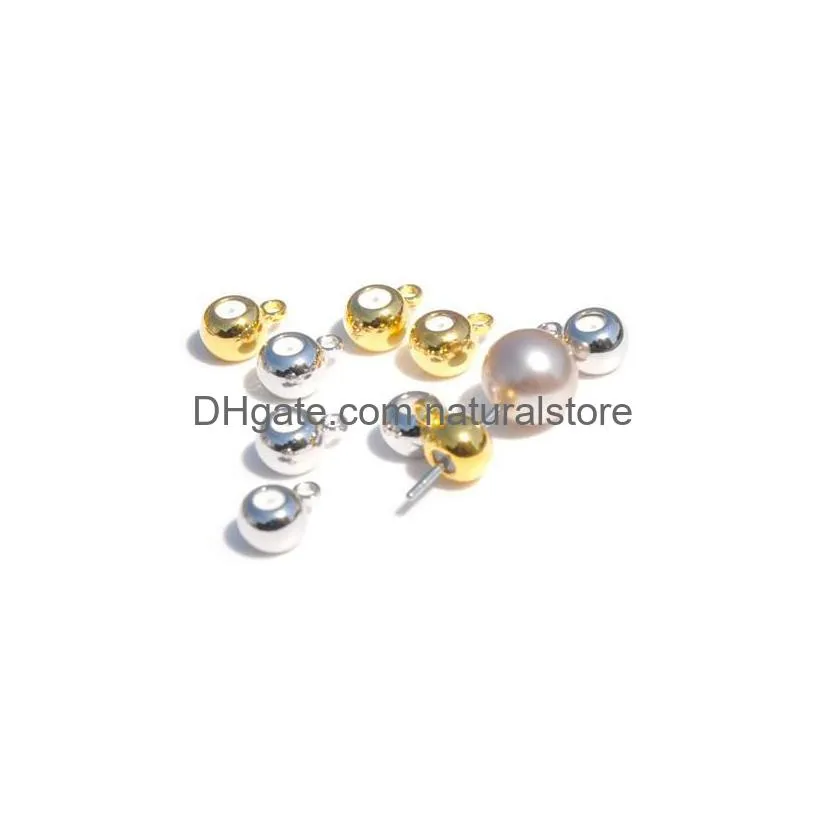 ring ball ear back stoppers gold silver plated round ear plugs for jewelry making diy earring accessories