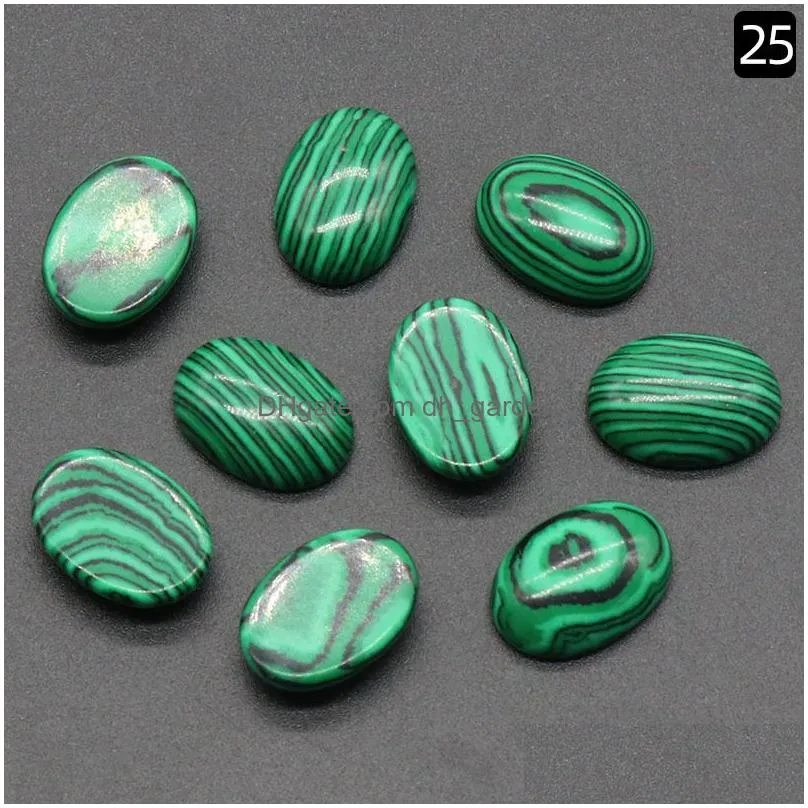 natural stone ring surface oval water drop malachite gemstone diy bead accessories wholesale naked stone