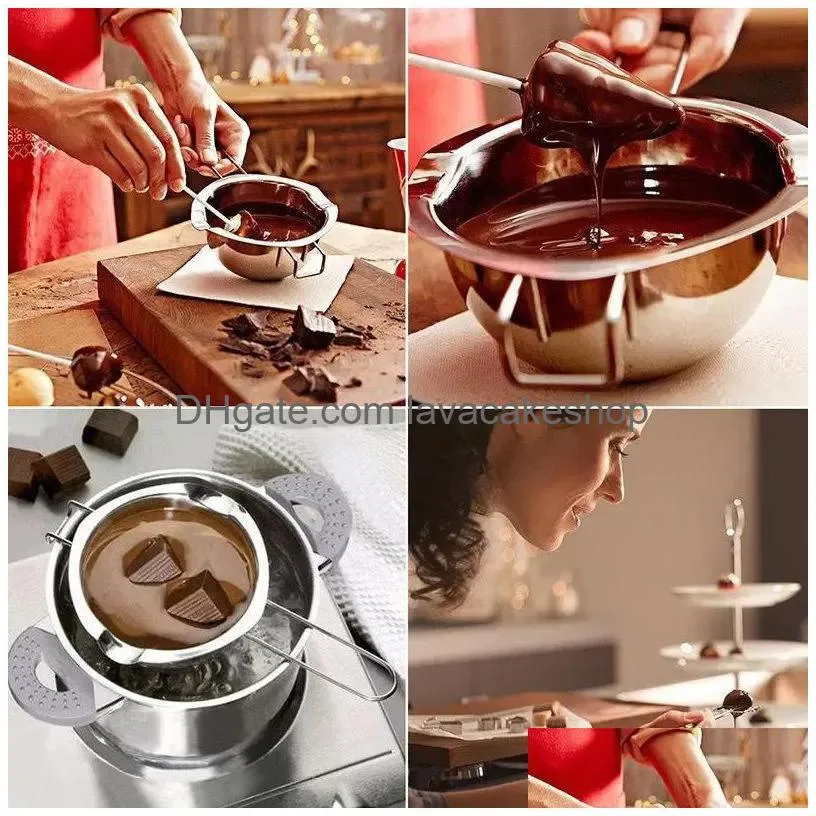 stainless steel chocolate melting pot double boiler milk bowl butter candy warmer pastry baking tools
