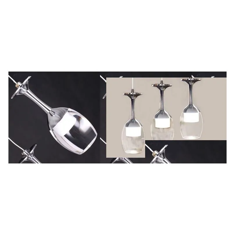 Indoor lighting acrylic led Pendant lamps bar Dining room lamp light 3w wine glass shape creative brief Christmas lights