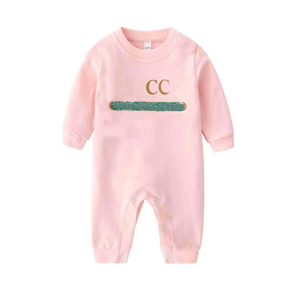 designer kids rompers baby boy girl summer top quality short-sleeved long sleeve combed cotton clothes 1-2 years old newborn jumpsuits