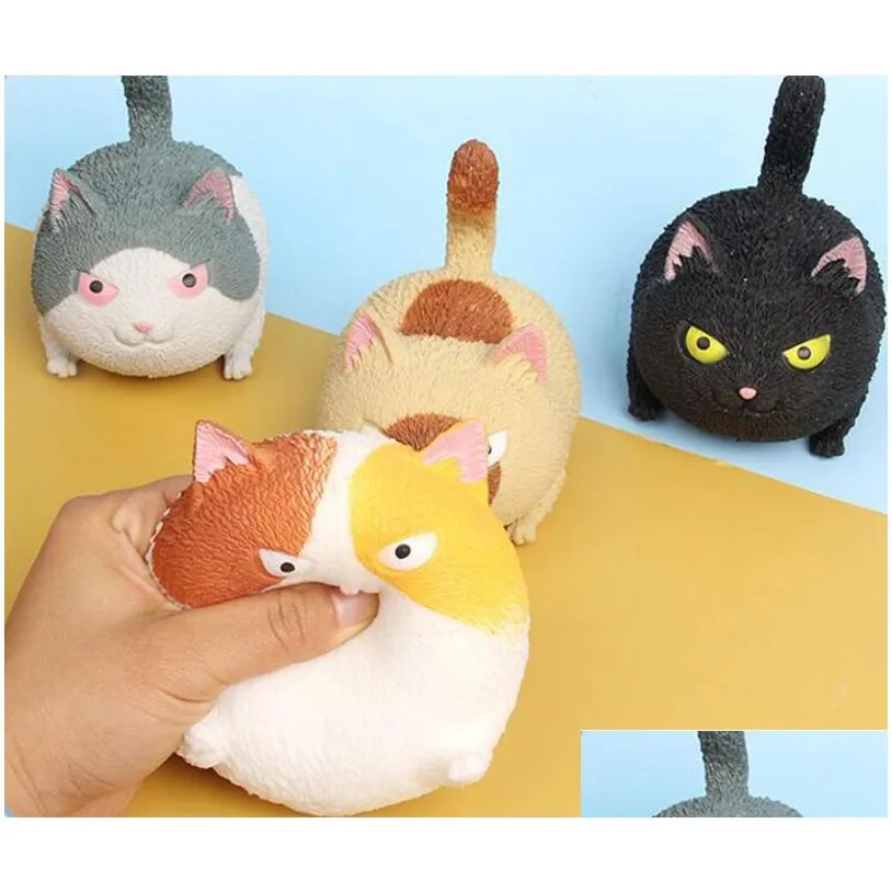 novelty games toys decompression squeeze angry fat cat release pressure tpr toy for kids and adult 6.5*10*8.5cm