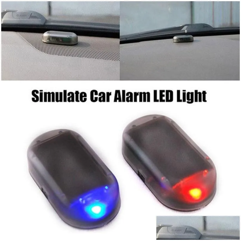 Car Alarm Light Fake Security Light Solar Powered Simulated Dummy Wireless Warning Anti-Theft Caution Lamp LED Flashing Imitation