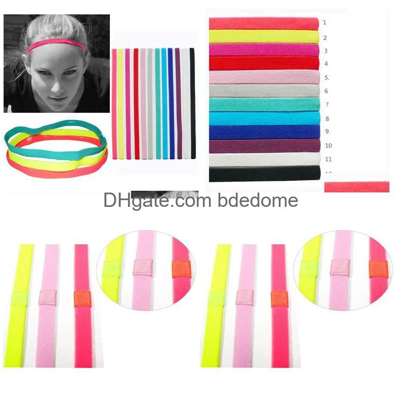 women sport headband candy color simple elastic hairband yoga moisture wicking solid hair scarf accessories for men outdoor kerchief