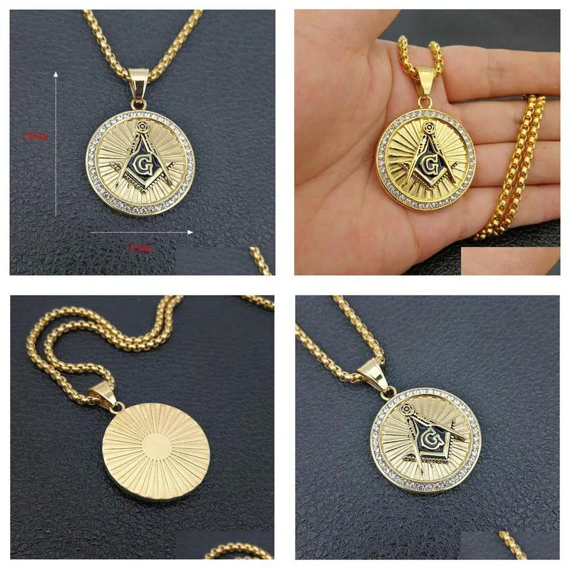 unique design freemason signet past master masonic pendants round coin ag emblem pendant necklace jewelry men`s stainless steel