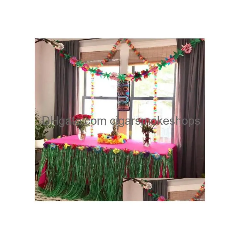 novelty colorful tissue flower garland banner for luau party summer beach decoration hawaii 3 meters paper garlands 300cm