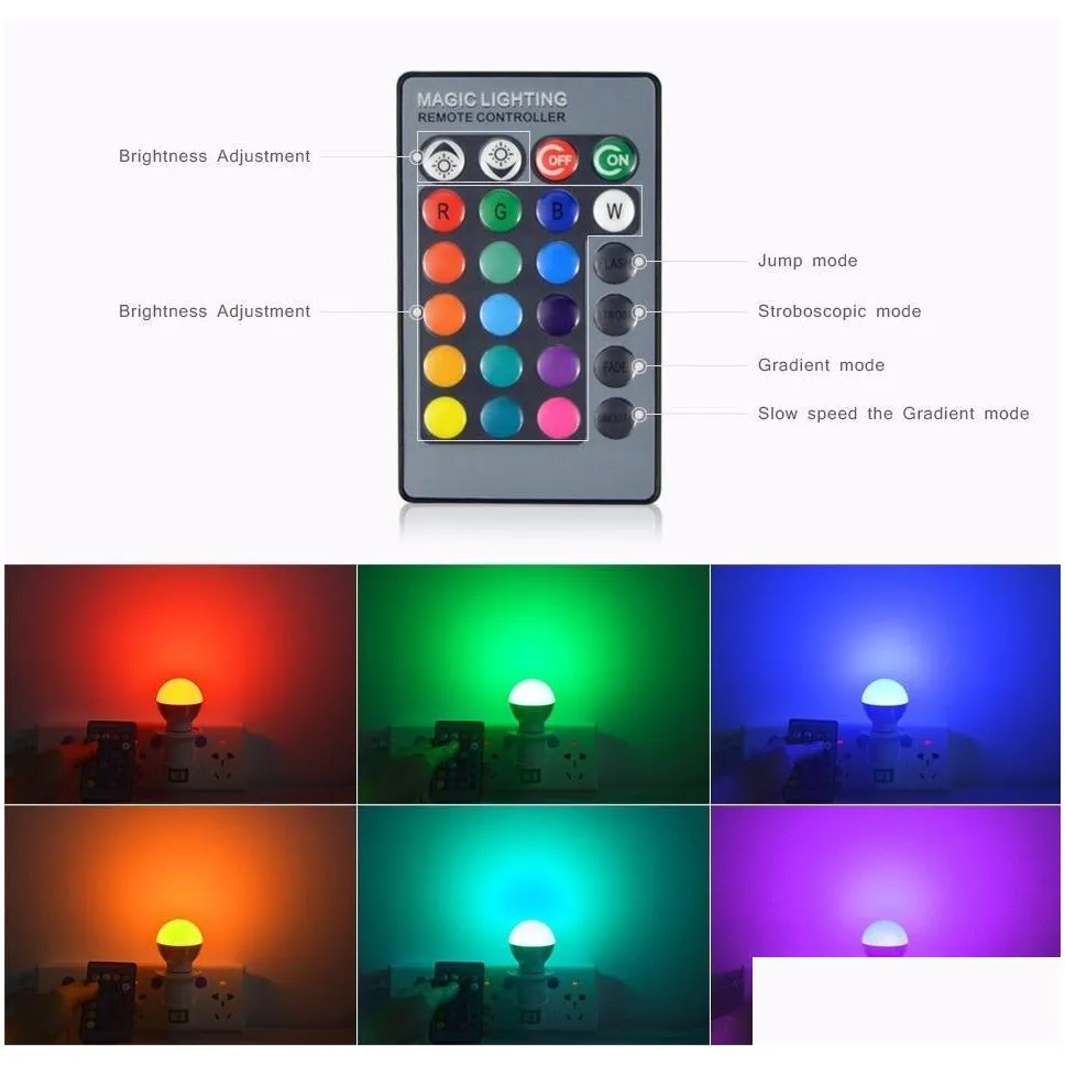 rgbw e27 e26 e14 led bulbs light 5w rgb led lights for christmas lighting ir remote contorl