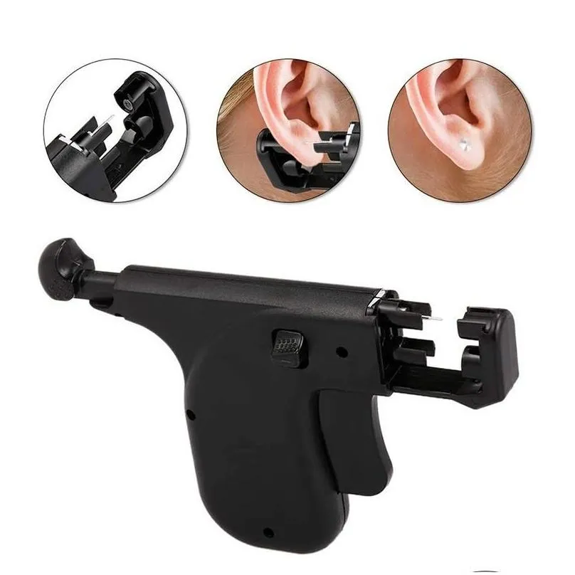 Stud Earrings Professional Ear Piercing Gun Tool Set 98pcs Studs Steel Nose Navel Body Unit Kit Safety Pierce &Stud Dale22