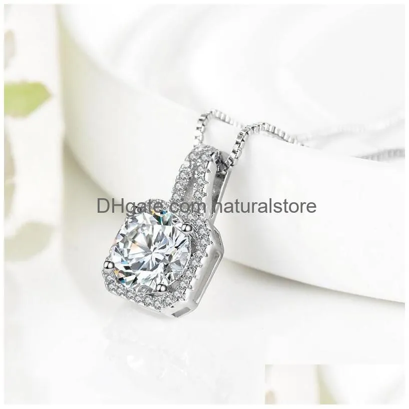 fashion blue crystal stone wedding earrings necklace jewelry set brides silver color suit for women