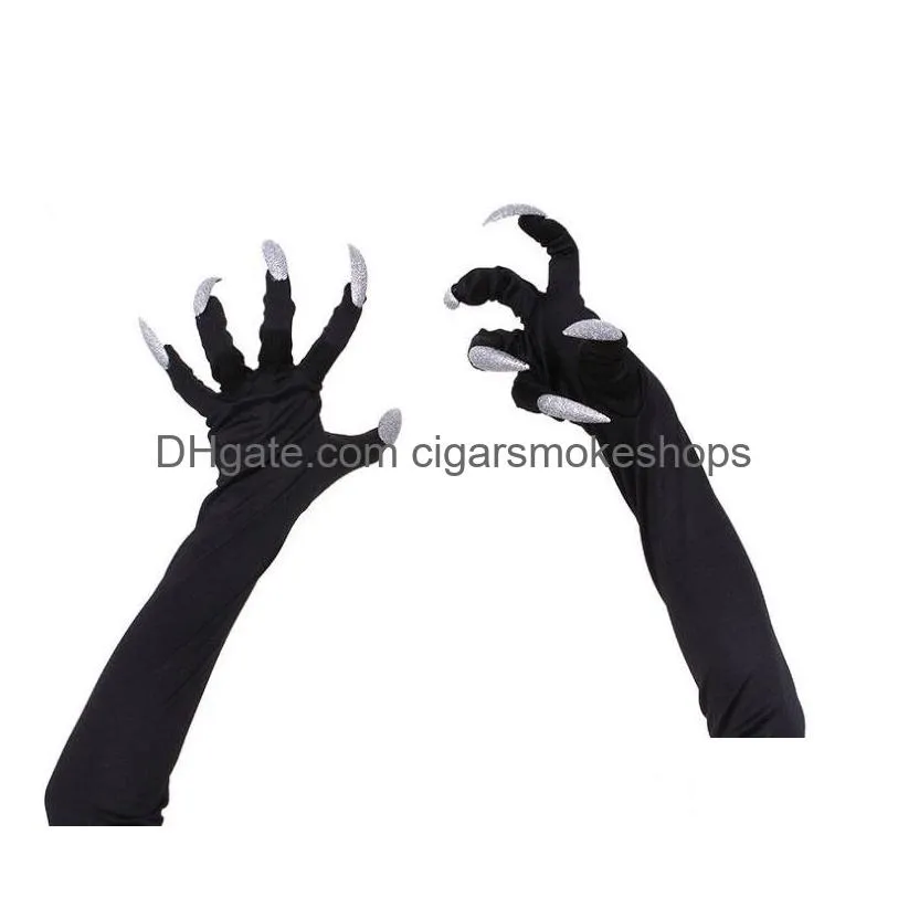 spookyclaws ghost gloves: halloween cosplay props with long nails, terrifying paw design, and gift-worthy performance