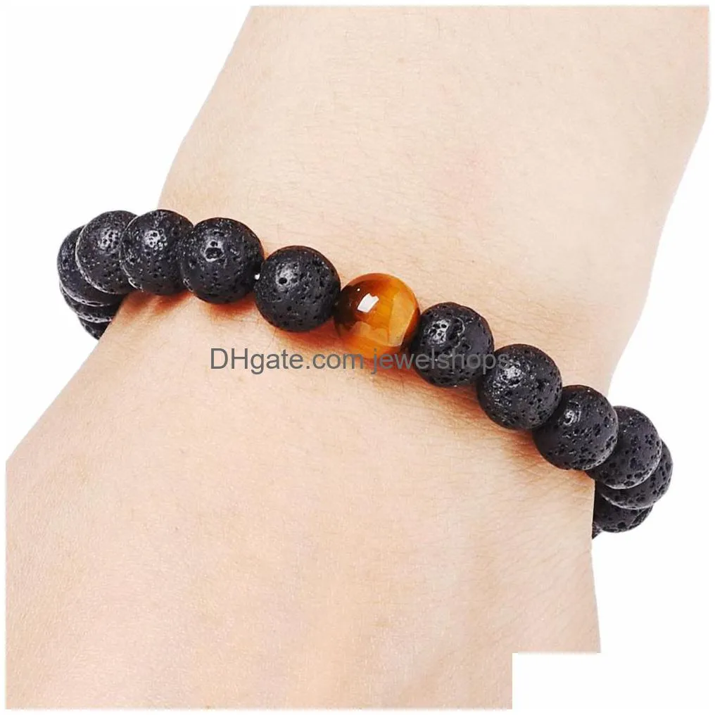 8mm essential oil diffuser beads bracelet men s handmade lava rock tiger eye natural stone bangle for women fashion crafts jewelry