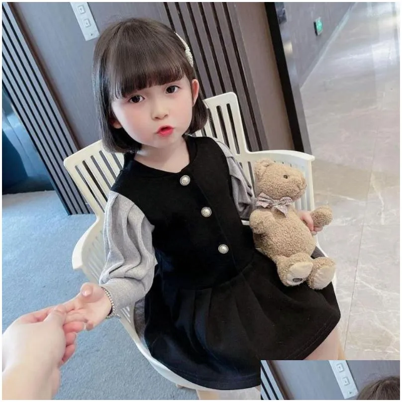 Girl Dresses 2022 Autumn/winter Girls Kids Sweet Lace Velvet Warm Princess Dress Comfortable Cute Baby Clothes Children Clothing