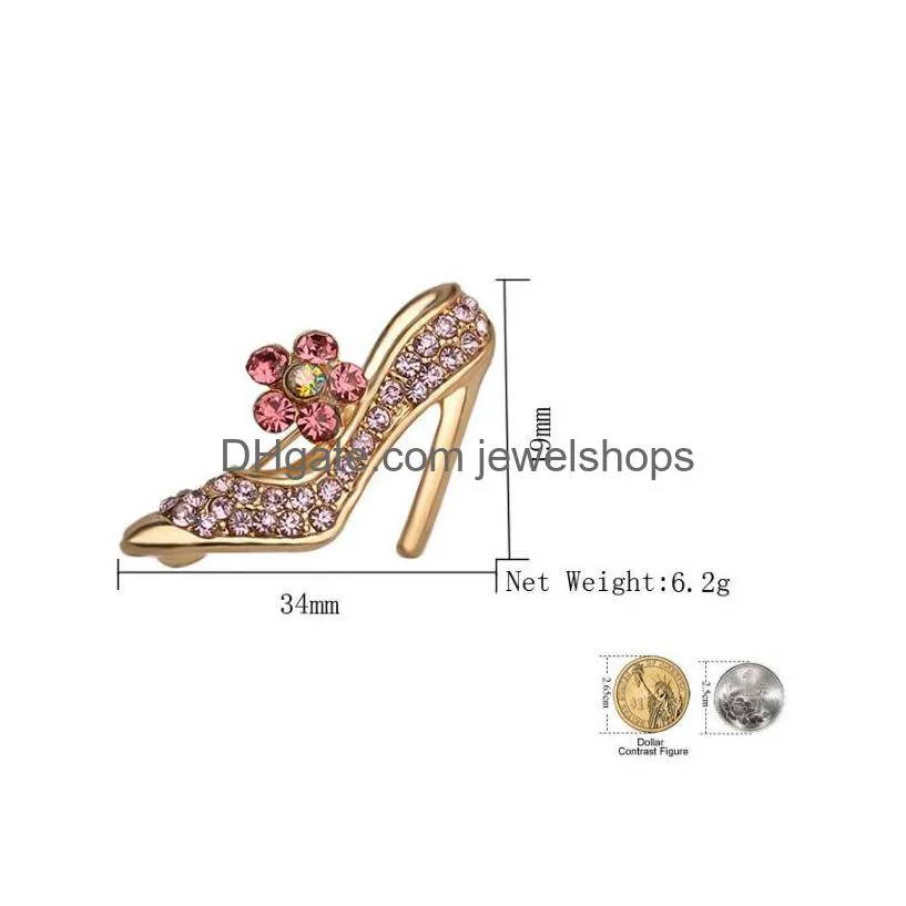 new arrival bling  high heels brooches rhinestone dance shoes collar lapel pins badge for women men jewelry gift