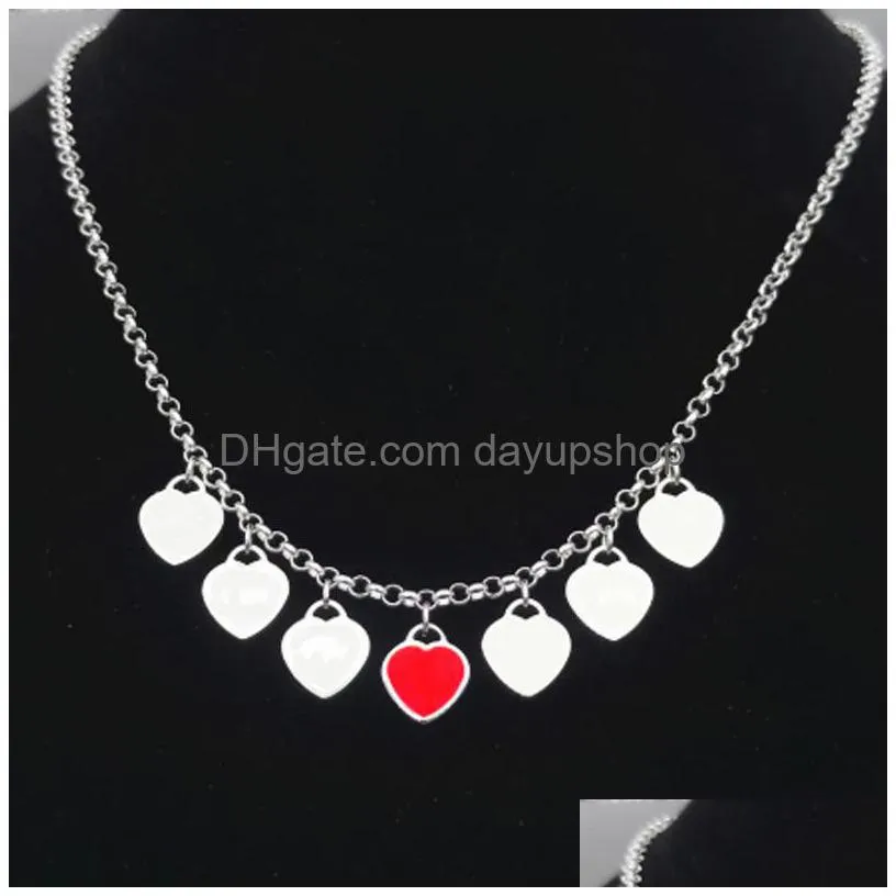 heart necklace woman stainless steel couple pendant jewelry on the neck valentine day christmas gifts for girlfriend wholesale