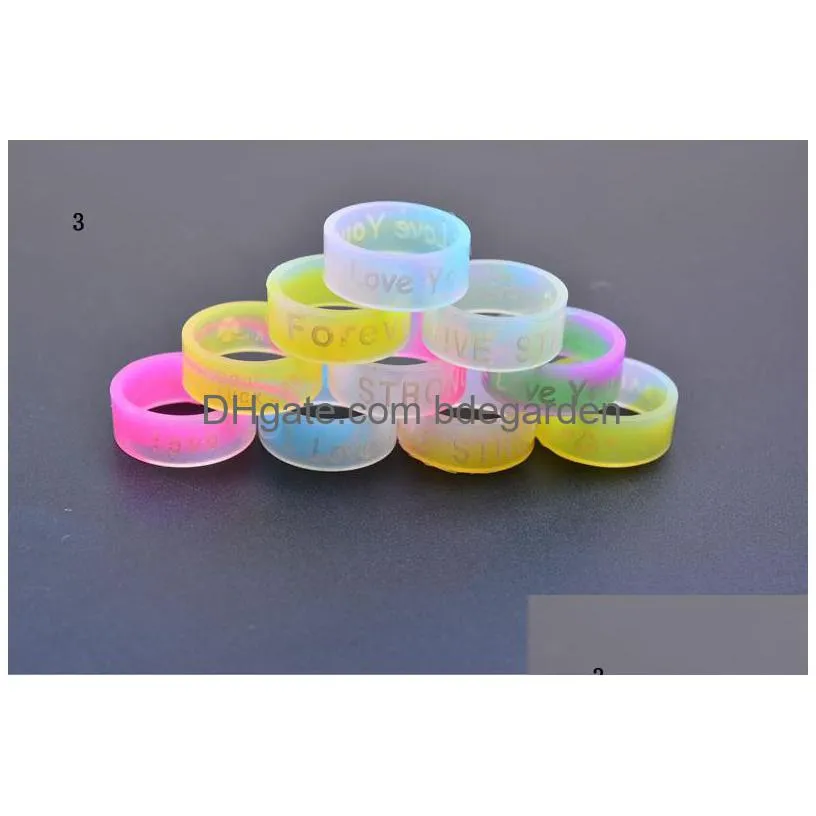 new individuality 8mm width silicone rings originality luminous men&women s ring cheap colours male rings for sale wholesale