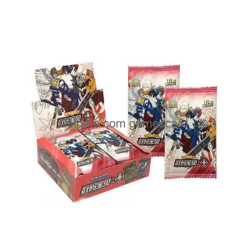new digimon adventure anime flash 3d card metal garurumon play against board game collection cartoon character battle card gifts