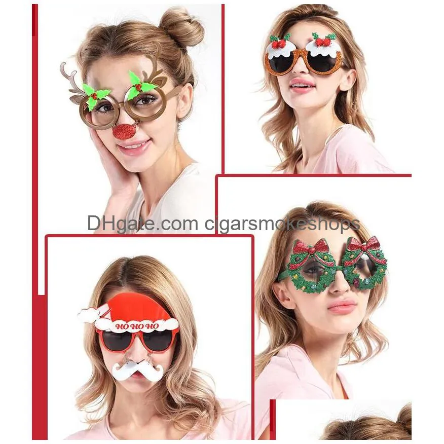 partyspecs christmas glasses - santa hat funny props for xmas & new year celebration
