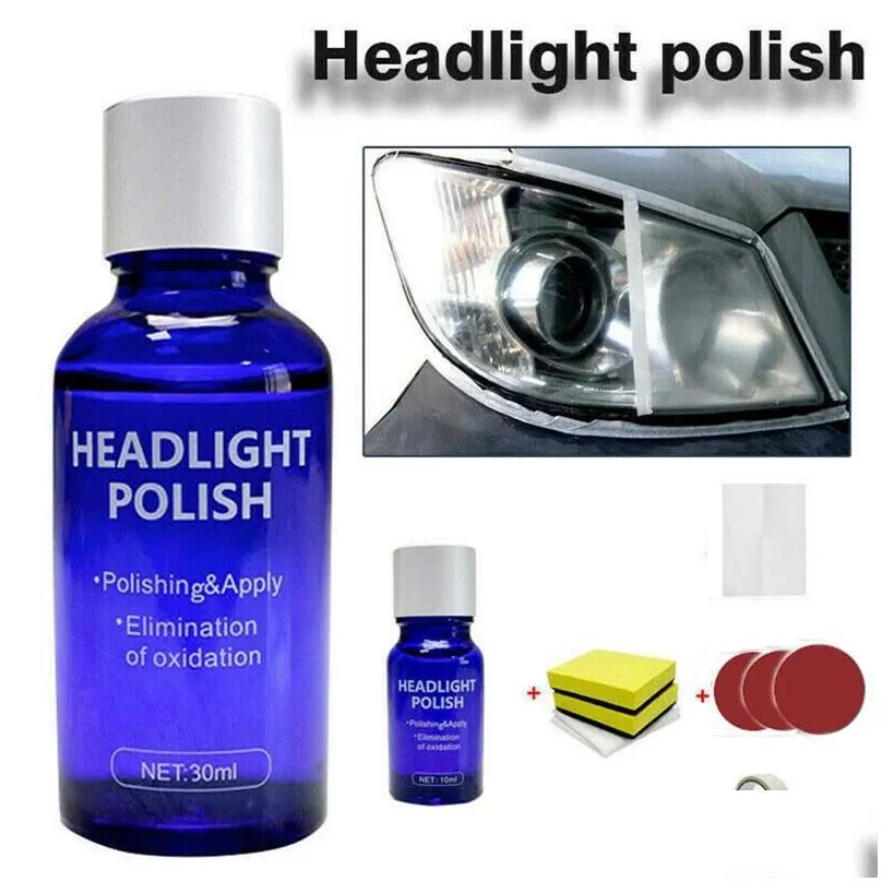 Car Care Kit 30ML Auto Headlight Repair Tool Restoration Oxidation Rearview Glass Liquid Polish Headlamp Polishing Anti-scratch Coat