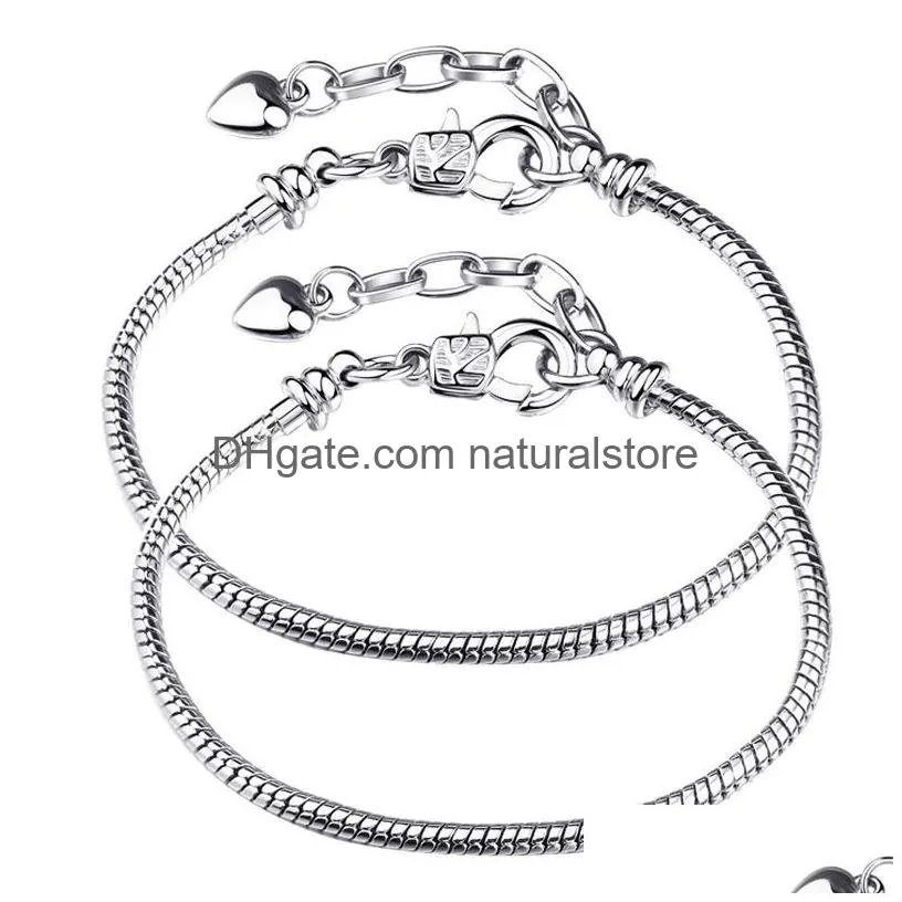 diy adjustable basic snake bone silver plated chain for men women children fashion bracelets jewelry findings 17cm-21cm