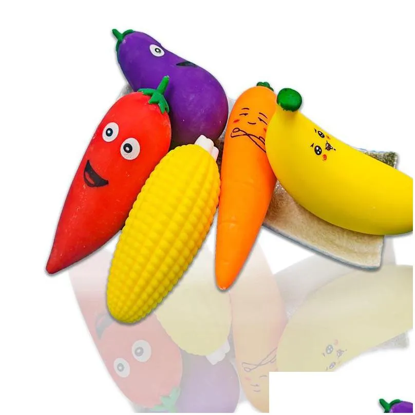 novelty games toys decompression squeeze vegetables and banana release pressure tpr toy for kids and adult