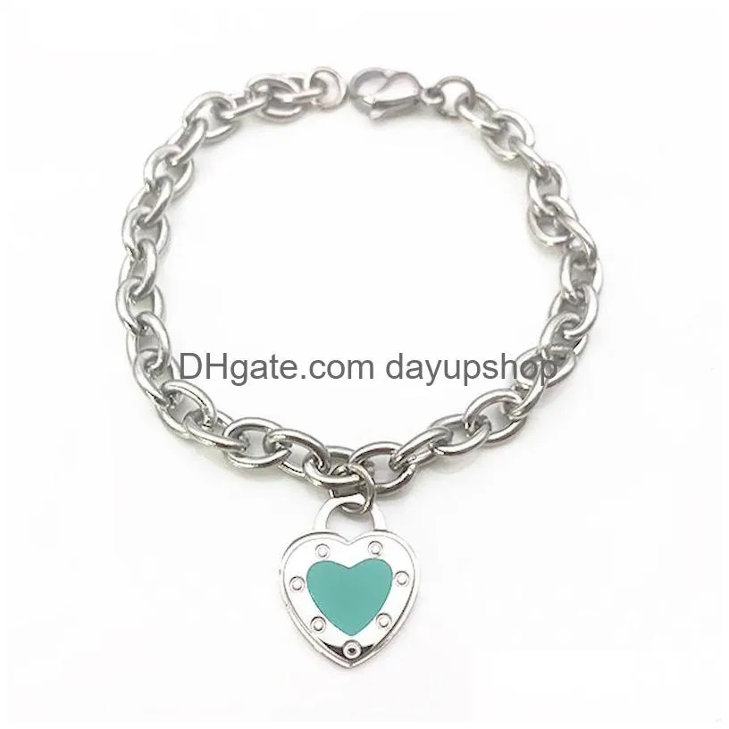 heart bracelet woman chain on hand stainless steel fashion jewelry valentines day gifts for girlfriend accessories wholesale lot size