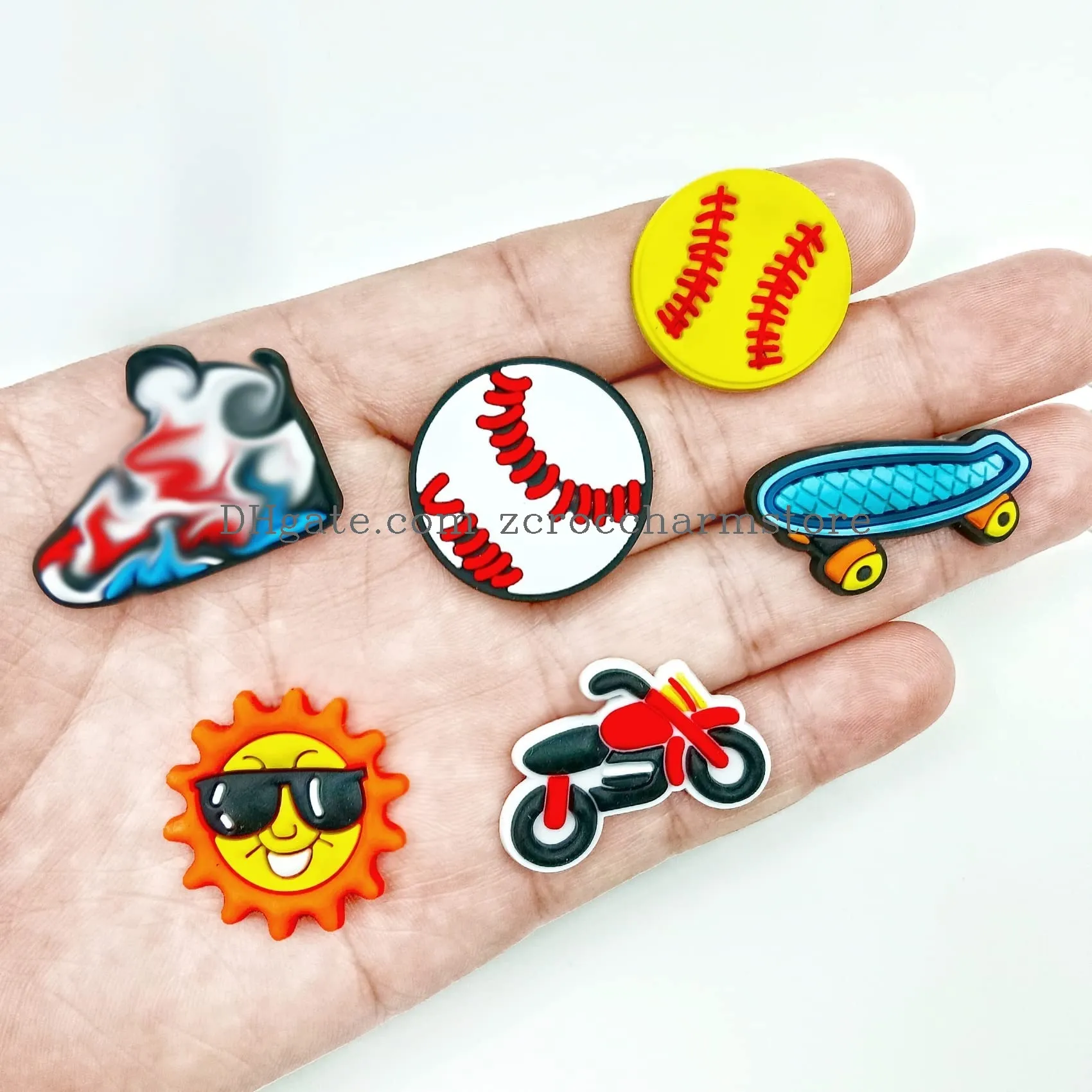 clog charms for boys sports gibits basketball and football baseball softball soccer with sneakers pvc charms for clog cute dinosaur shoe charms for bracelet boys clog gibits for kids teens gifts