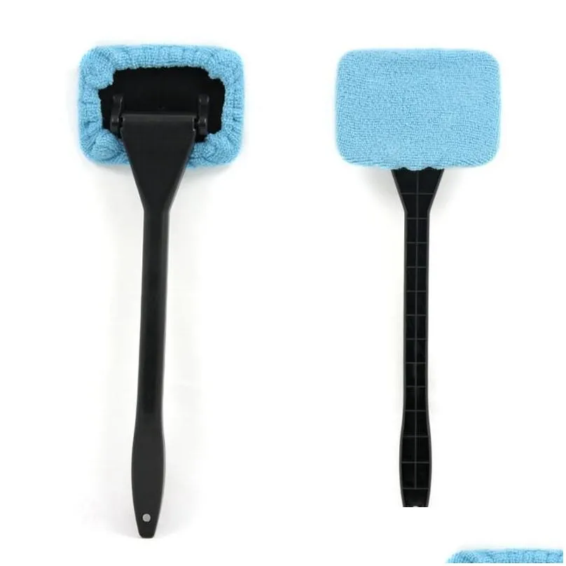 Brush Car Window Cleaning Tool Microfiber Windshield Cleaner Auto Vehicle Home Washing Towel Windows Glass Wiper Dust Remover
