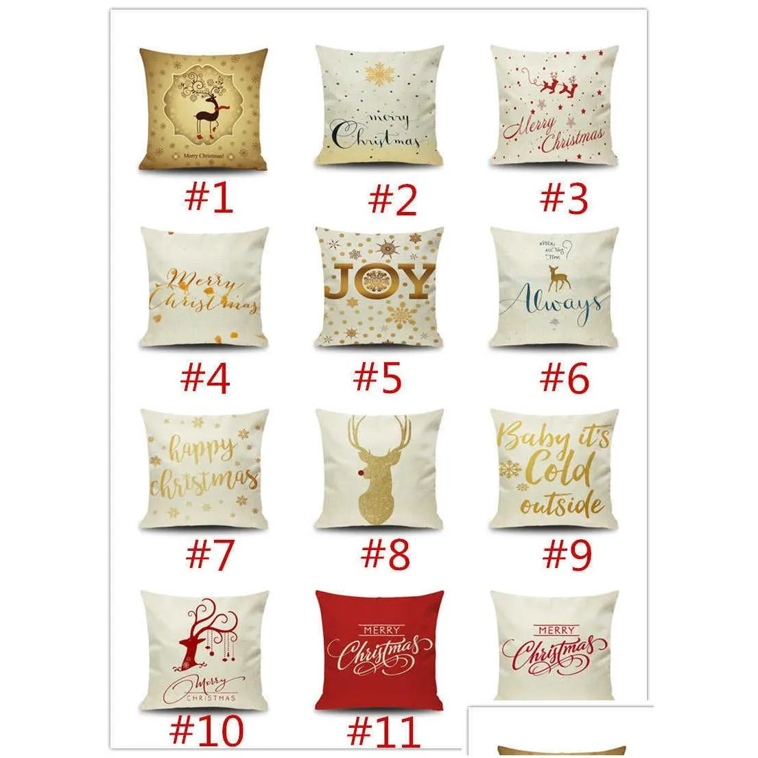 pillowcase year gift christmas merry christmas elk snowflake design sofa cushion cover car waist pillow case 149styles