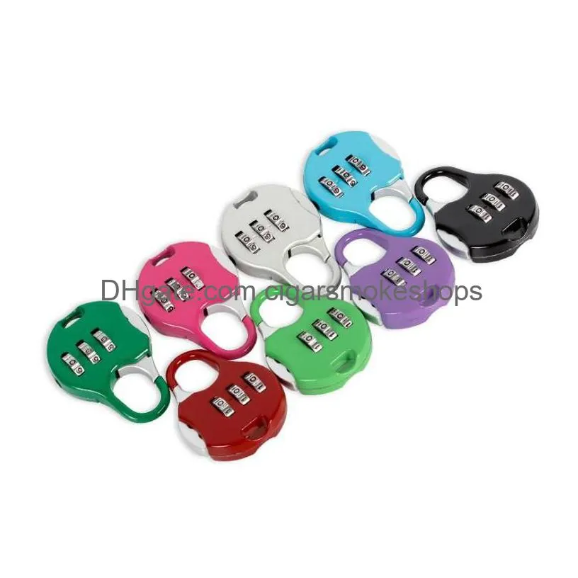 securex 3-digit combination lock - zinc alloy suitcase & cabinet padlock | colorful, mini & keyless