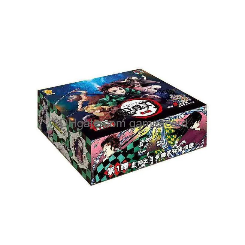 new japanese anime figures cards demon slayer collections card game child kimetsu no yaiba collectibles battle for kids gift toy