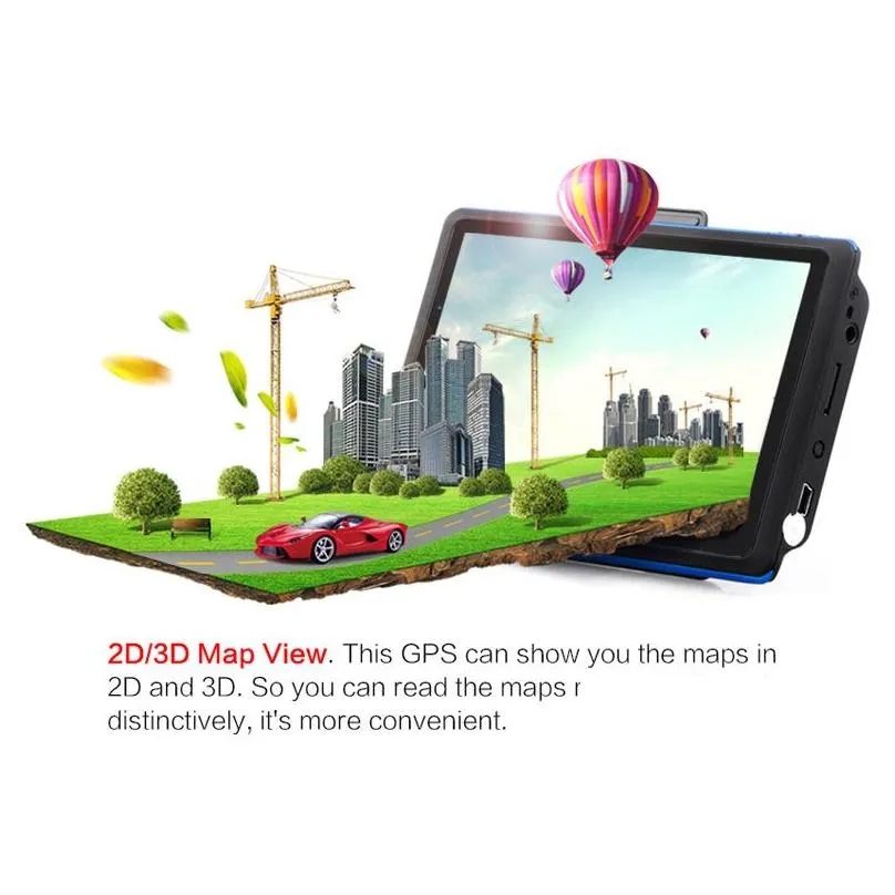 5 inch Touch Screen Car GPS Navigation Bluetooth AVIN FM 800MHZ DDR 256MB 8GB Vehicle Truck SAT NAV Maps