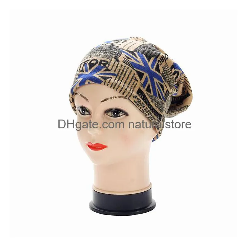 spring autumn skull hats classic flag print casual caps solid color cotton female hat women men bonnet beanie cap