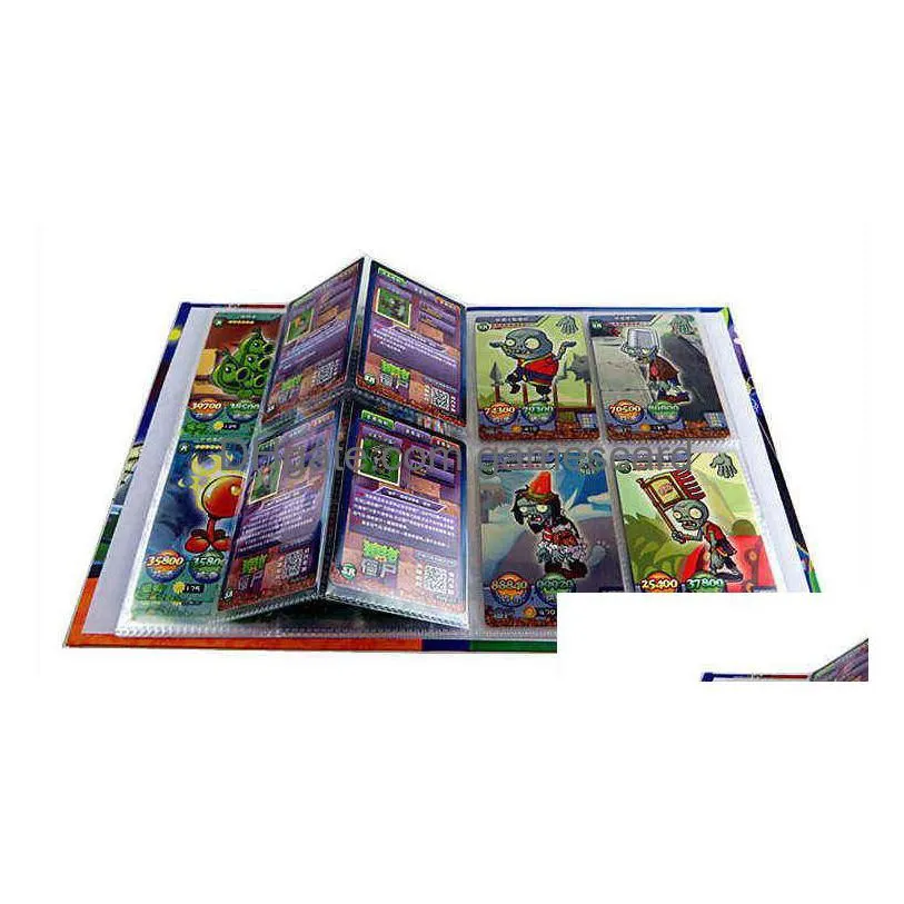 plant zombies shining cards flash board card vs table cards ar game card album collections toys for children gifts g220311