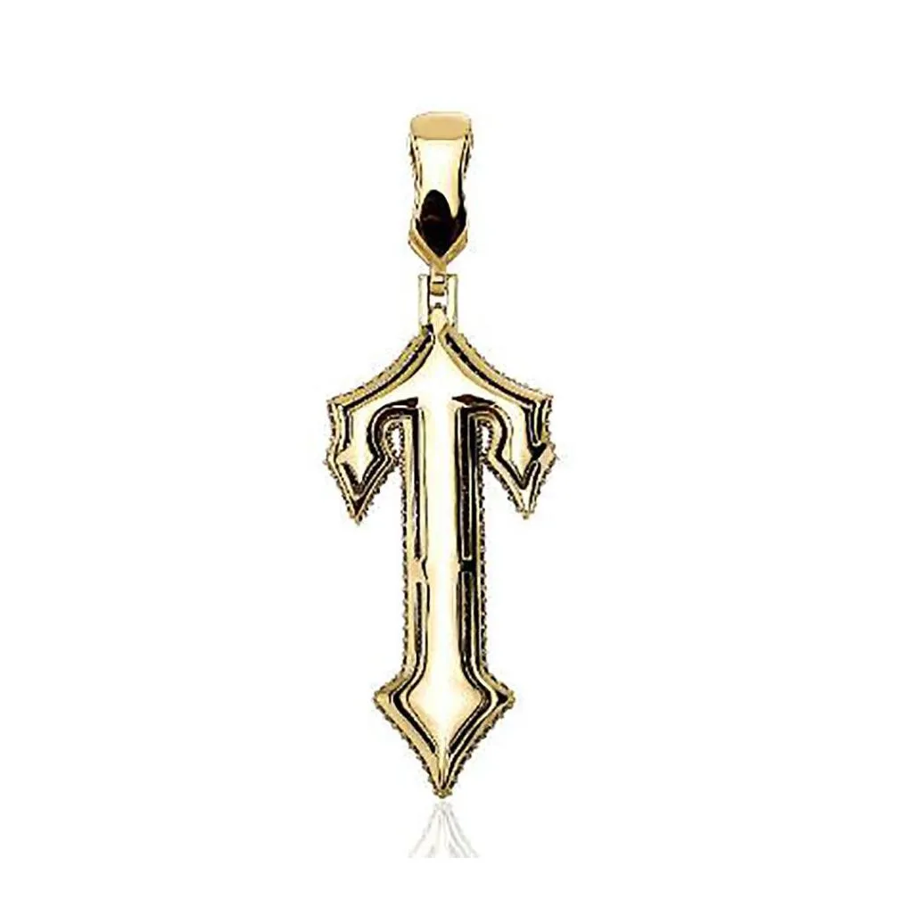 14k gold zircon trap cross pendant necklace gold silver copper icy charm rapper super star cubic zirconia hiphop jewelry