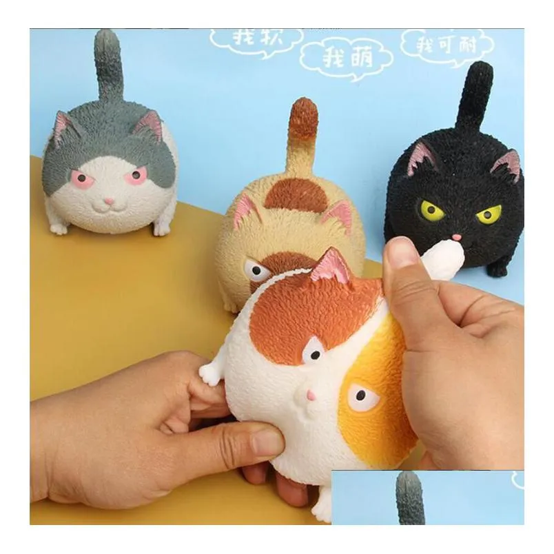 novelty games toys decompression squeeze angry fat cat release pressure tpr toy for kids and adult 6.5*10*8.5cm