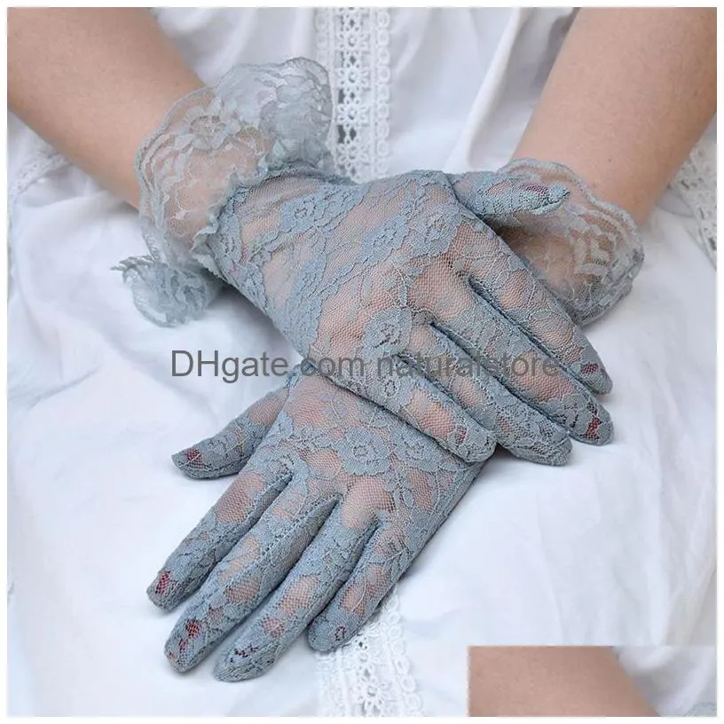 party sexy dress gloves women high quality lace mittens paragraph wedding accessories full finger girls