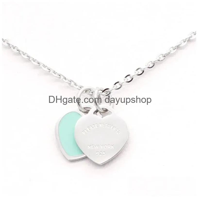 luxury designer 10mm pink heart pendant necklaces women gold chains jewellery stainless steel valentine day gifts