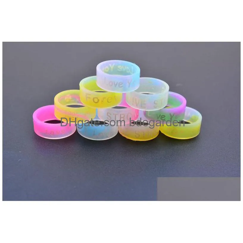 new individuality 8mm width silicone rings originality luminous men&women s ring cheap colours male rings for sale wholesale