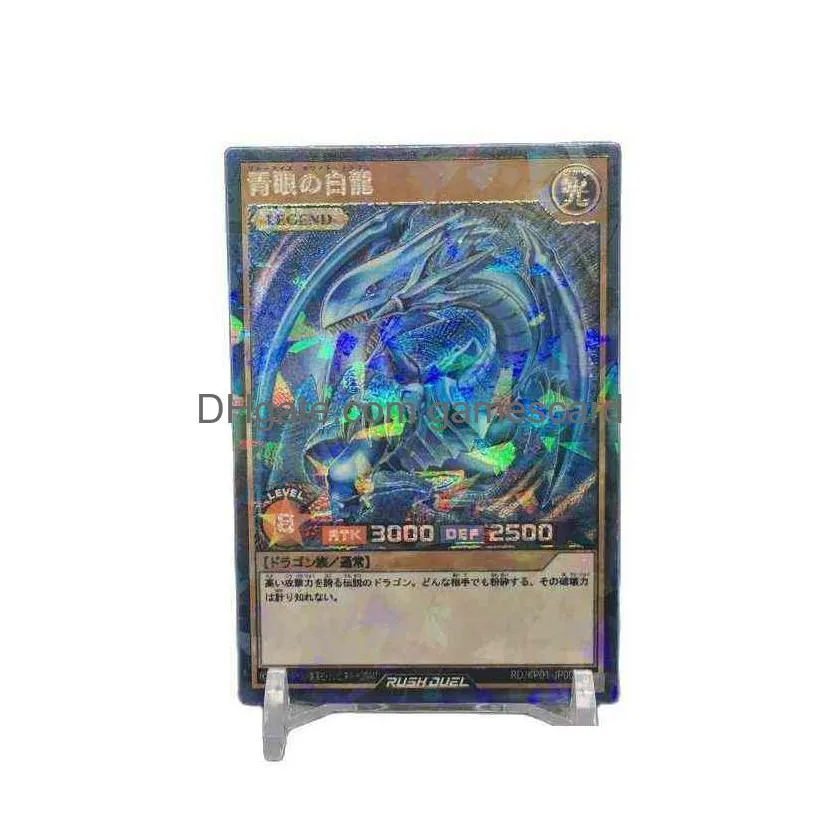 yu gi oh diy customized rd rush duel rr kp01 japanese blue eyed white dragon legend card game hobby collection children gift g220311