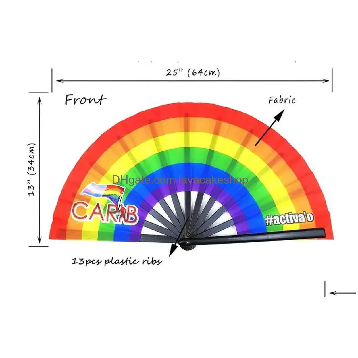 rainbow folding fans lgbt colorful hand-held fan for women men pride party decoration music festival events dance rave supplies