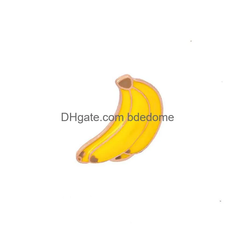 2018 colorful enamel fruit brooches women  banana pineapple strawberry watermelon cartoon pins badge for children fashion jewelry