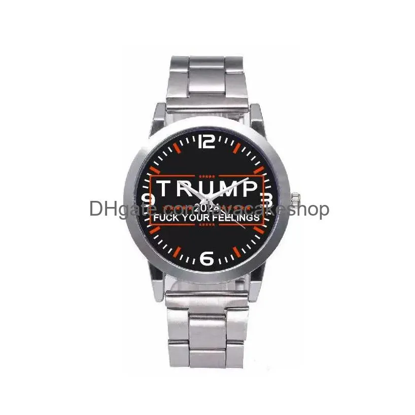 14 styles trump 2024 wrist watch party favor donald retro men quartz watches 0616