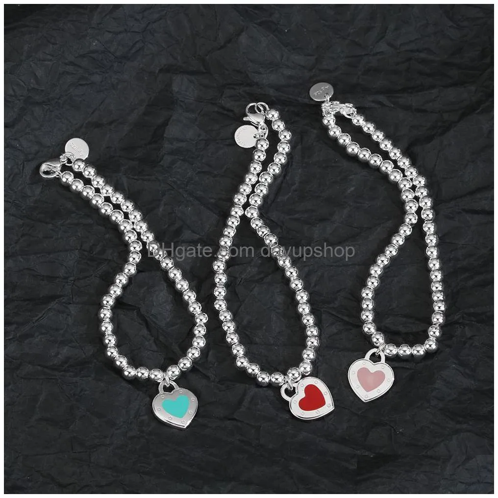 charm bracelets 925 sterling silver heart necklace bracelet light luxury jewelry fashion premium free delivery 230216