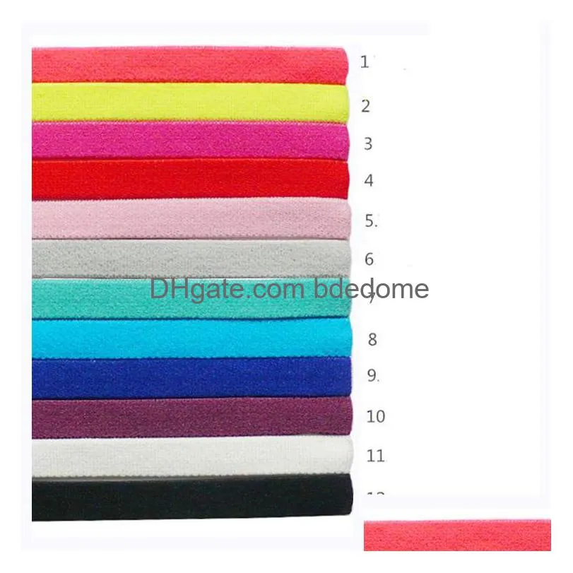 women sport headband candy color simple elastic hairband yoga moisture wicking solid hair scarf accessories for men outdoor kerchief