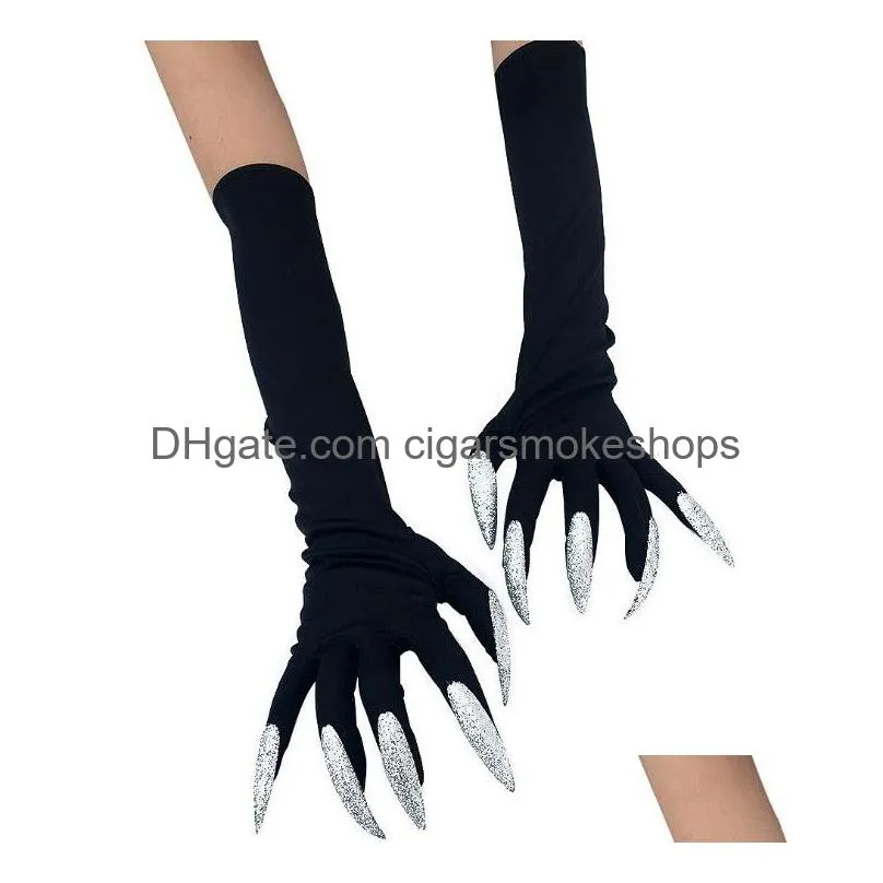 spookyclaws ghost gloves: halloween cosplay props with long nails, terrifying paw design, and gift-worthy performance