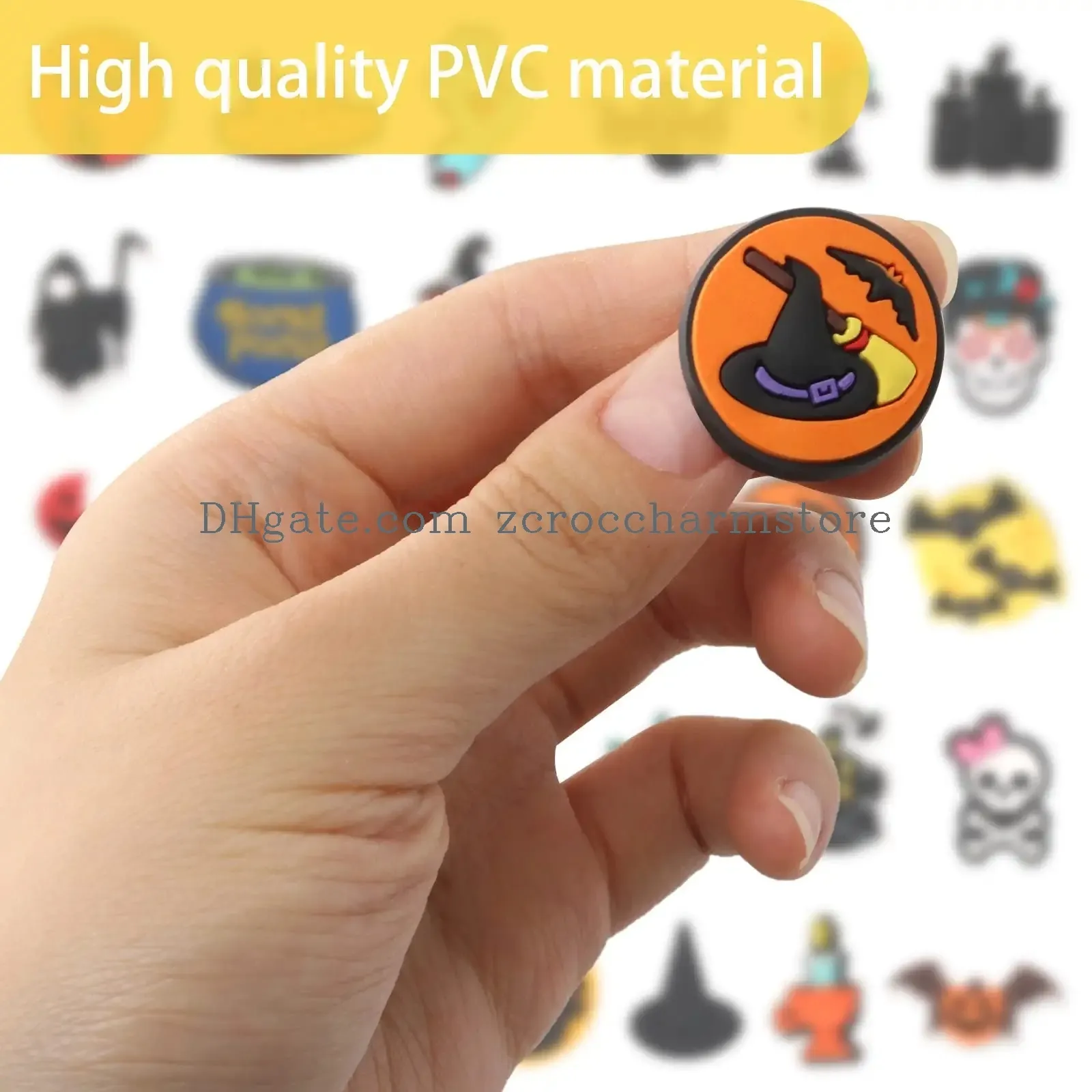 3ml halloween theme shoe decor charms pumpkin witch ghost bat shoe charms for shoe wristband clog sandals halloween decor pvc shoe charm accessories for halloween party favor birthday gifts