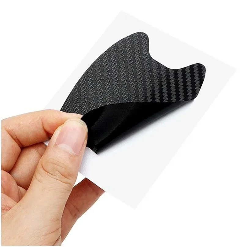 4Pcs/Set Car Door Sticker Carbon Fiber Scratches Resistant Cover Auto Handle Protection Film Exterior Styling Accessories